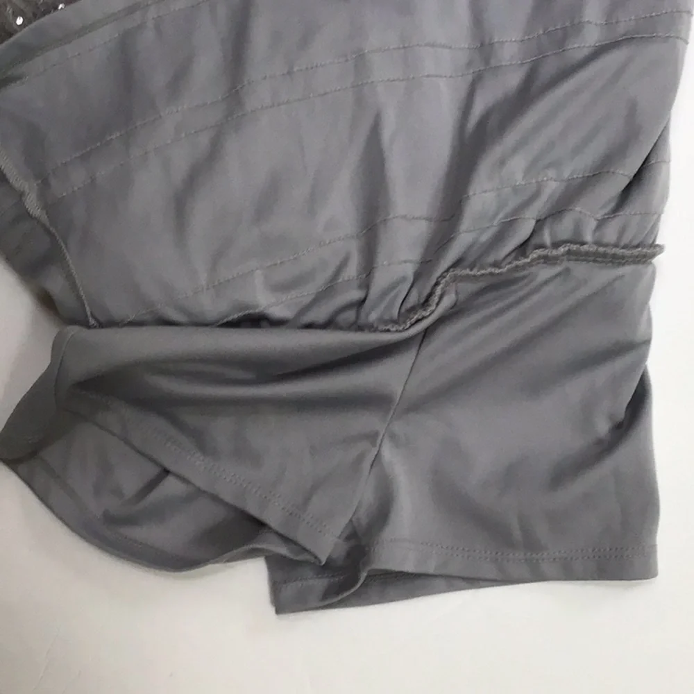 Justice Silver Sequin Ruffled Skirt Skort Size 8‎